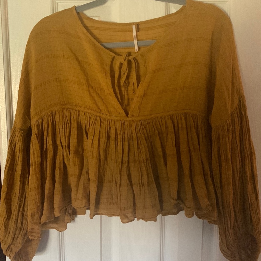 Free People cropped flowy blouse